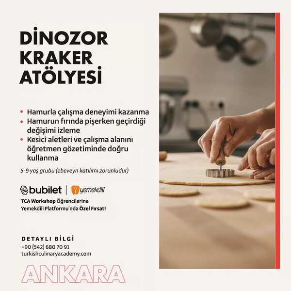 TCA | Dinozor Kraker Atölyesi - Kazanımlar: 5 - 9 Yaş (Ebeveyn katılımı zorunludur)