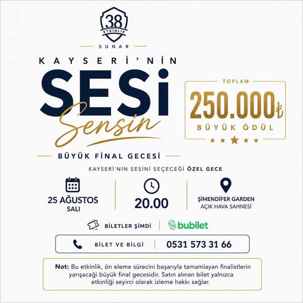 Kayseri’nin Sesi Sensin – Büyük Final Gecesi