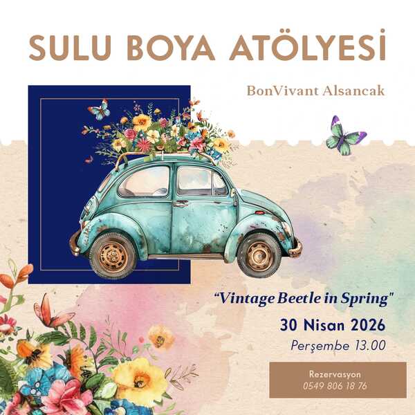 BonVivant Suluboya Atölyesi: Vintage Beetle in Spring