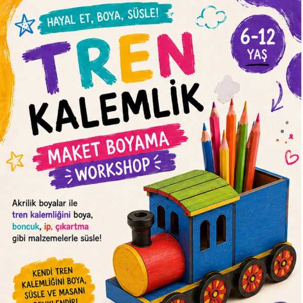 Tren Kalemlik Boyama Workshop / Çocuklar İçin