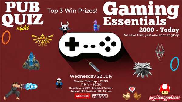 Pub Quiz on Gaming: Questions in English & Turkish