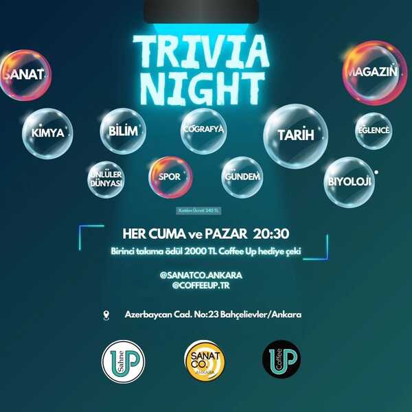 Trivia Night Bilgi Yarışması: Sanatco.Ankara | Etkinlik Takvimi